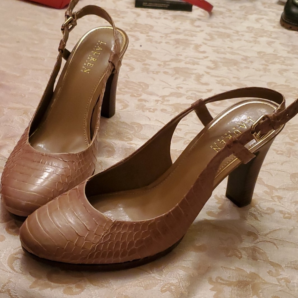 Ralph Lauren clove snakeskin sandal